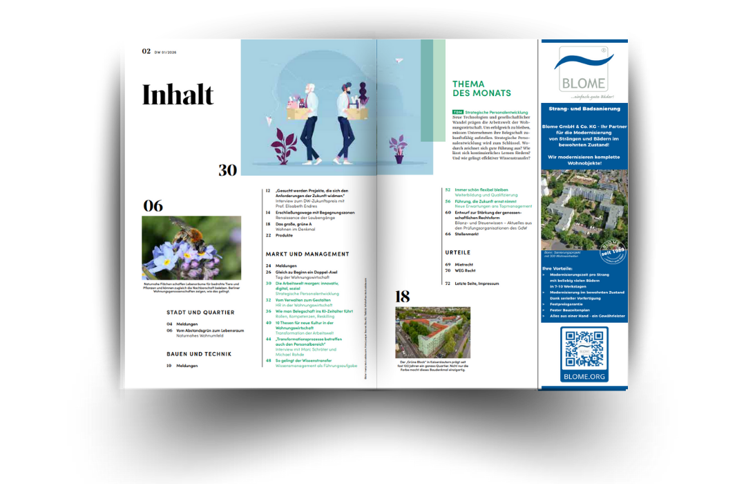 DW Die Wohnungswirtschaft - Das zukunftsweisende Fachmagazin für die Wohnungswirtschaft